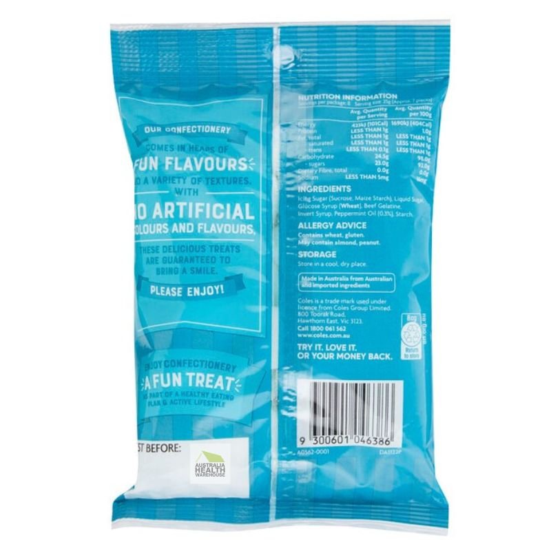[Expiry Date: 08/01/2026] Coles Extra Strong Mints 200g