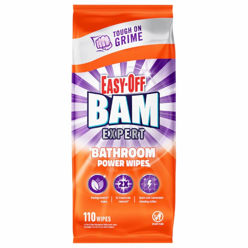 [Expiry: 08/2027] Easy-off Bam Bathroom Power 110 Wipes