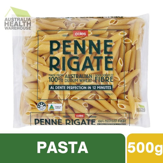 [Expiry: 19/06/2027] Coles Durum Wheat Pasta Penne Rigate 500g