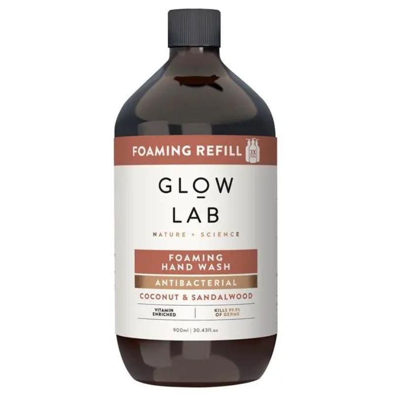 [Expiry: 08/2027] Glow Lab Antibacterial Foaming Coconut & Sandalwood Hand Wash Refill 900mL