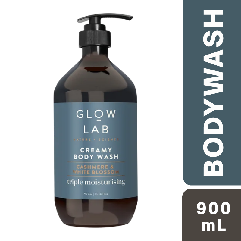 [Expiry: 07/2028] Glow Lab Creamy Body Wash Triple Moisturising Cashmere & White Blossom 900mL