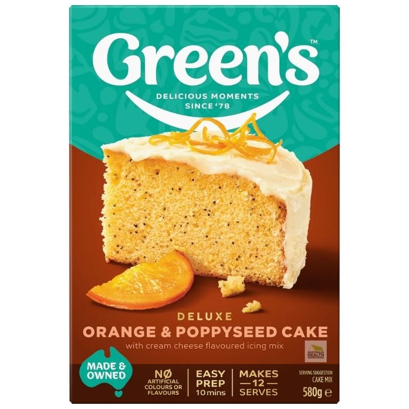 Green's Deluxe Orange & Poppyseed Cake Mix 580g