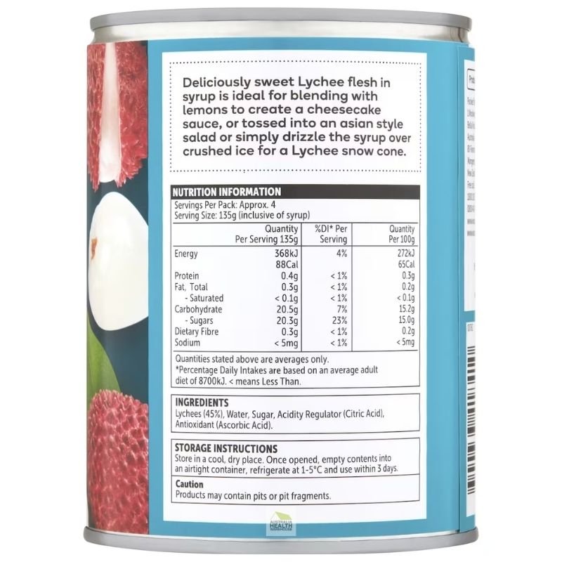 [Expiry Date: 30/04/2027] Woolworths Lychees In Syrup 560g