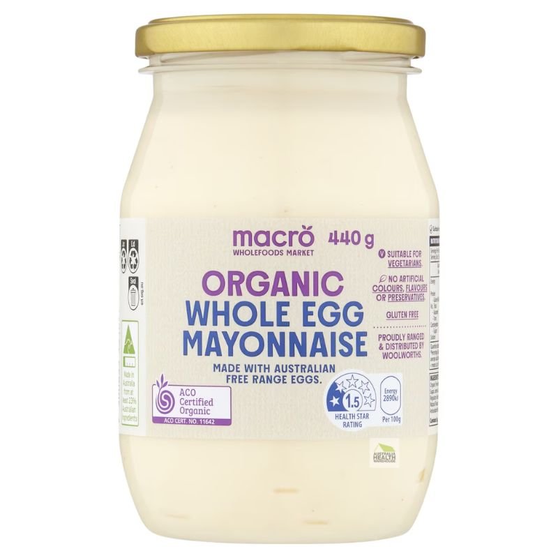 [Expiry Date: 14/01/2027]  Woolworths Macro Organic Whole Egg Mayonnaise 440g