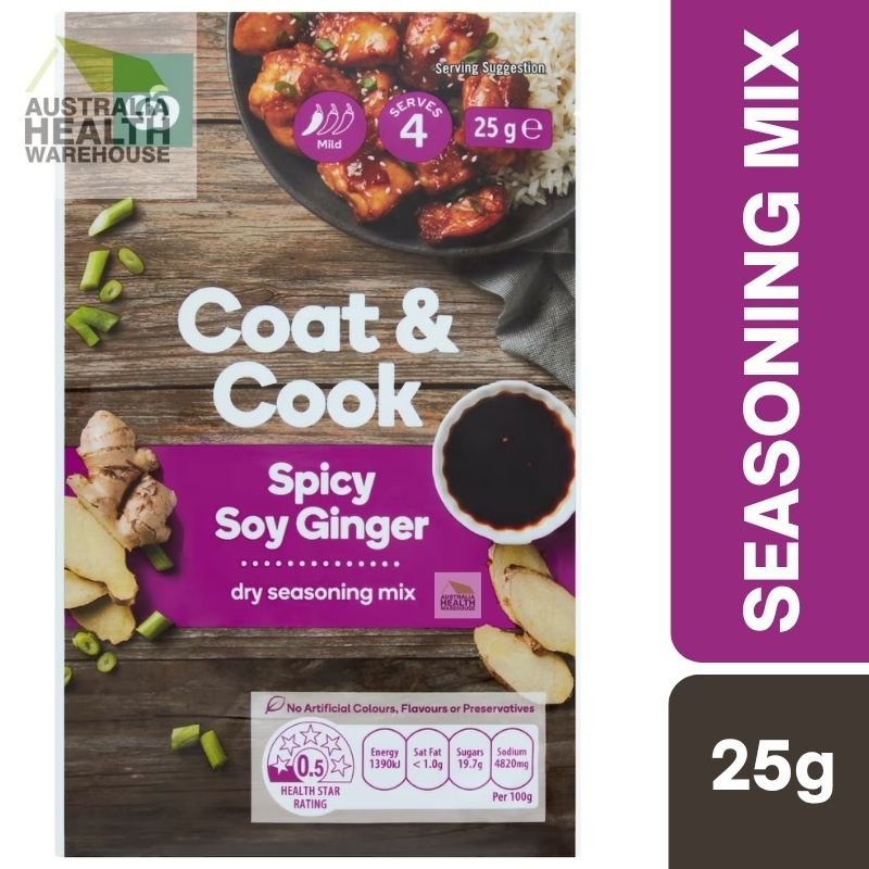 [Expiry: 17/09/2026] Woolworths Coat & Cook Spicy Soy Ginger 25g