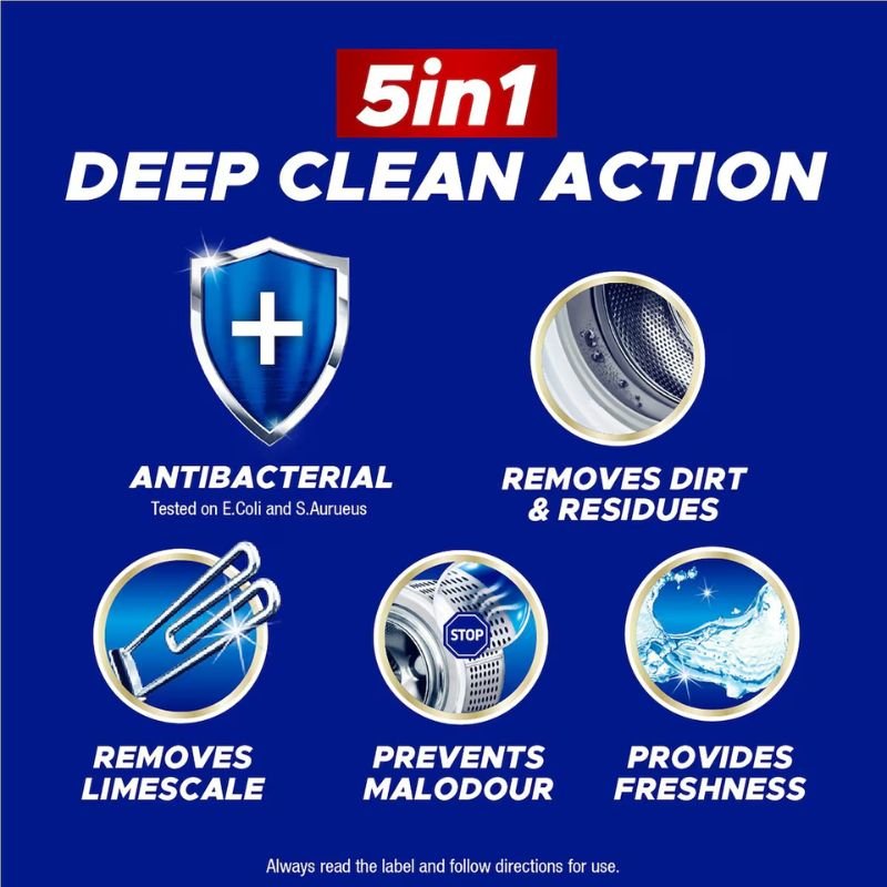 Sard Washing Machine Cleaner Antibacterial 5 In 1 Deep Clean Action 2 x 75g