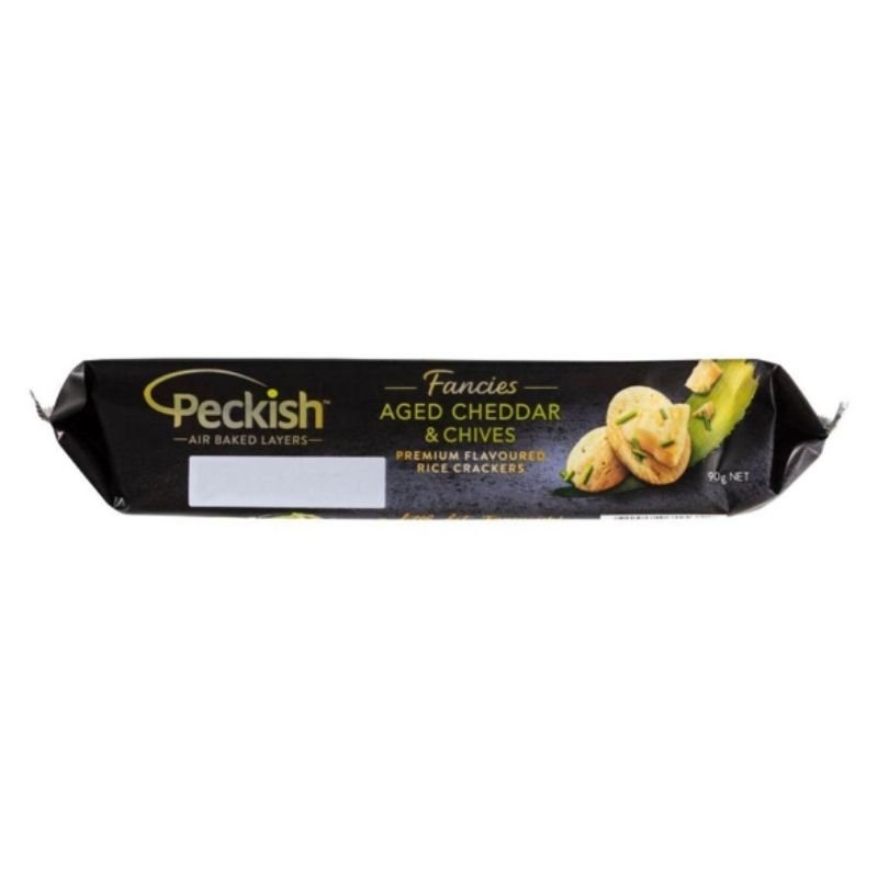 Peckish Fancies Aged Cheese & Chives Rice Crackers 90g