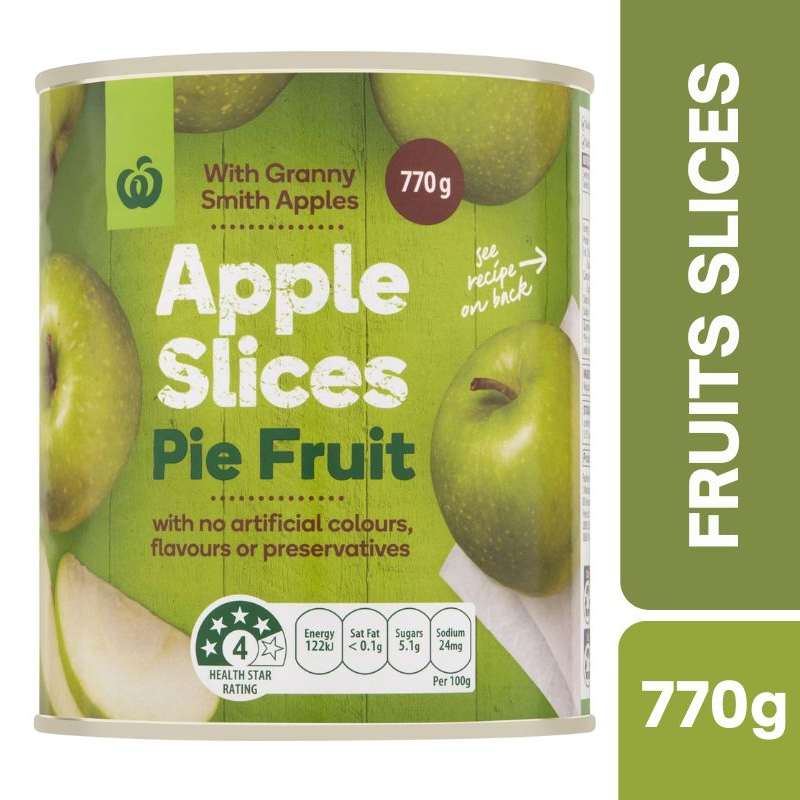 [Expiry Date: 30/04/2028] Woolworths Apple Slices Pie Fruit 770g