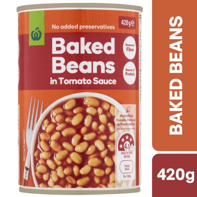 [Expiry: 12/03/2028] Woolworths Baked Beans In Tomato Sauce 420g |Oz Mart