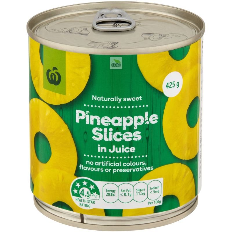 Woolworths Pineapple Slices In Juice 425g