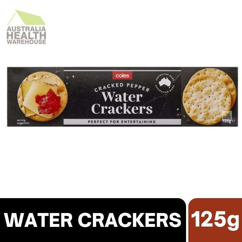 Coles Cracked Pepper Water Crackers 125g