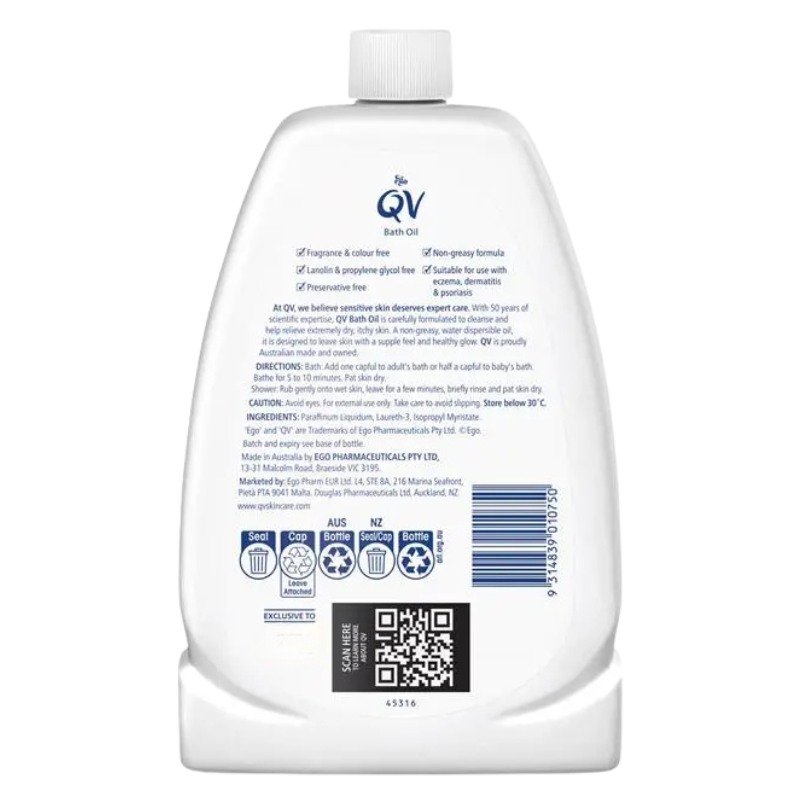 [Expiry: 10/2030] EGO QV Bath Oil 1.25 Litre