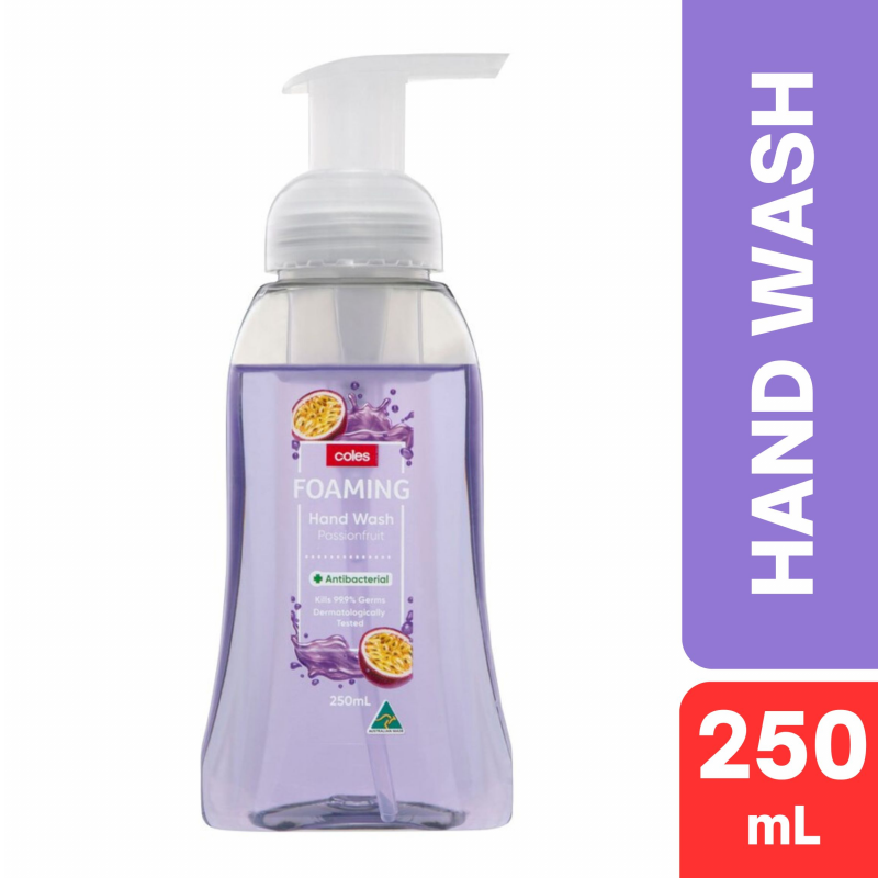 Coles Foaming Hand Wash Passionfruit Antibacterial 250mL