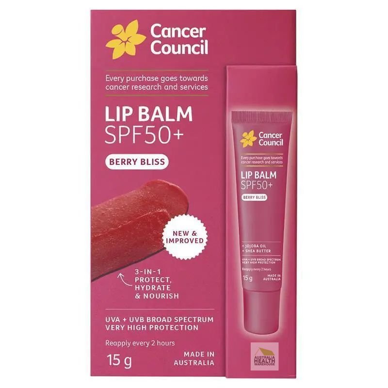 [Expiry: 06/2028] Cancer Council Lip Balm SPF50+ Berry Bliss 15g