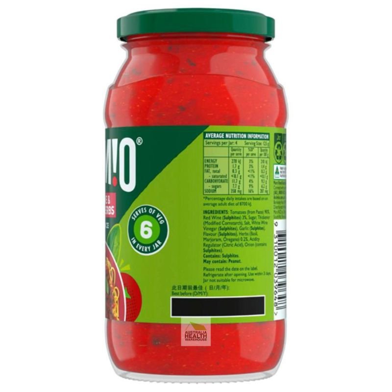 [Expiry Date: 23/11/2026] Dolmio Red Wine & Italian Herbs Pasta Sauce 500g