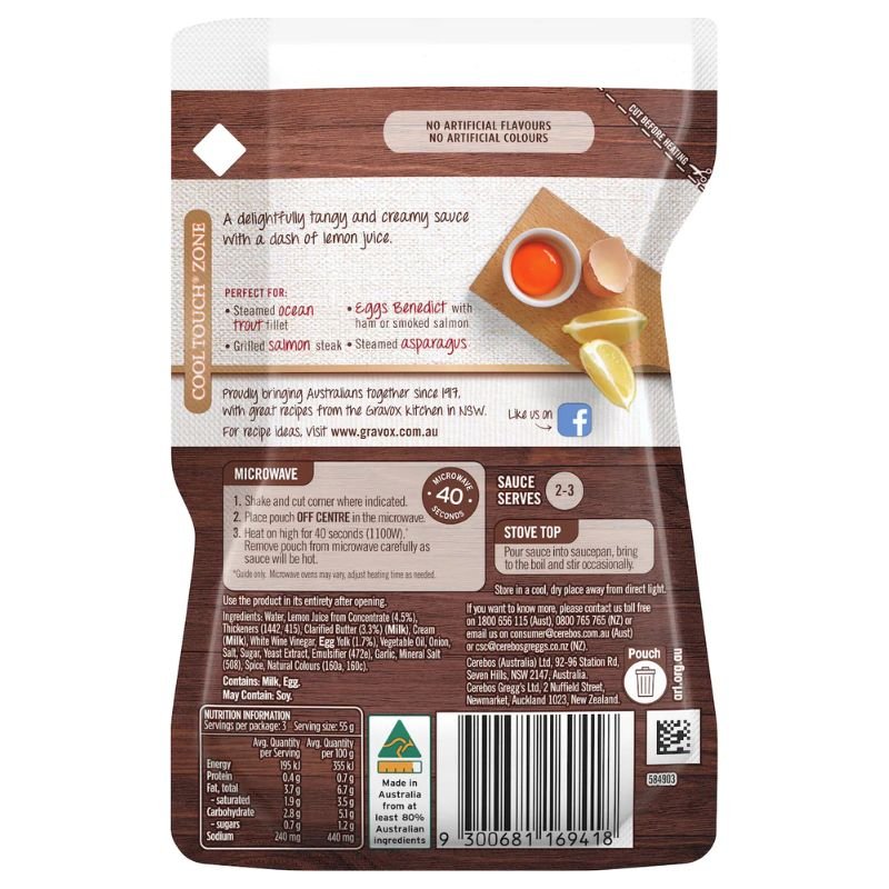 [Expiry Date: 19/02/2027] Gravox Hollandaise Sauce Liquid Pouch 165g