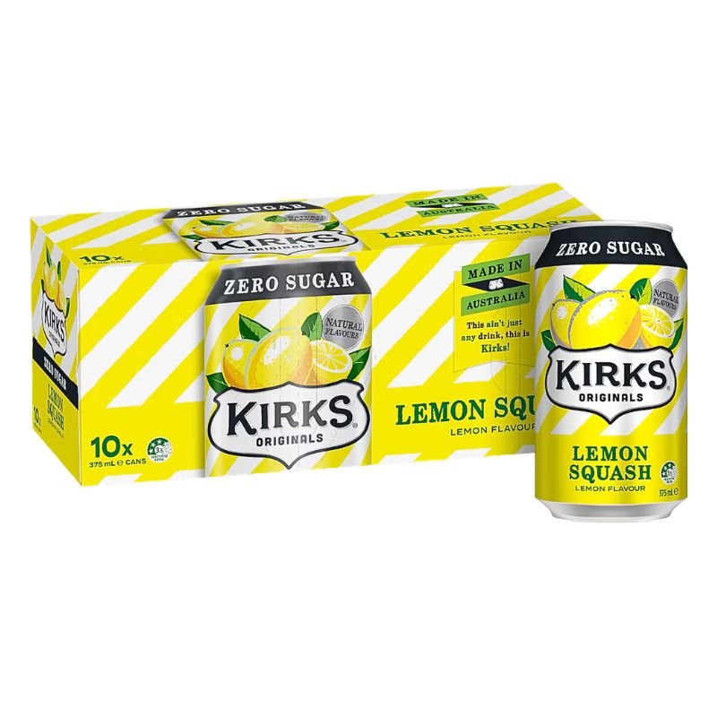 [CLEARANCE Expiry Date: 20/05/2026] Kirks Sugar Free Lemon Soft Drink 10x375ml