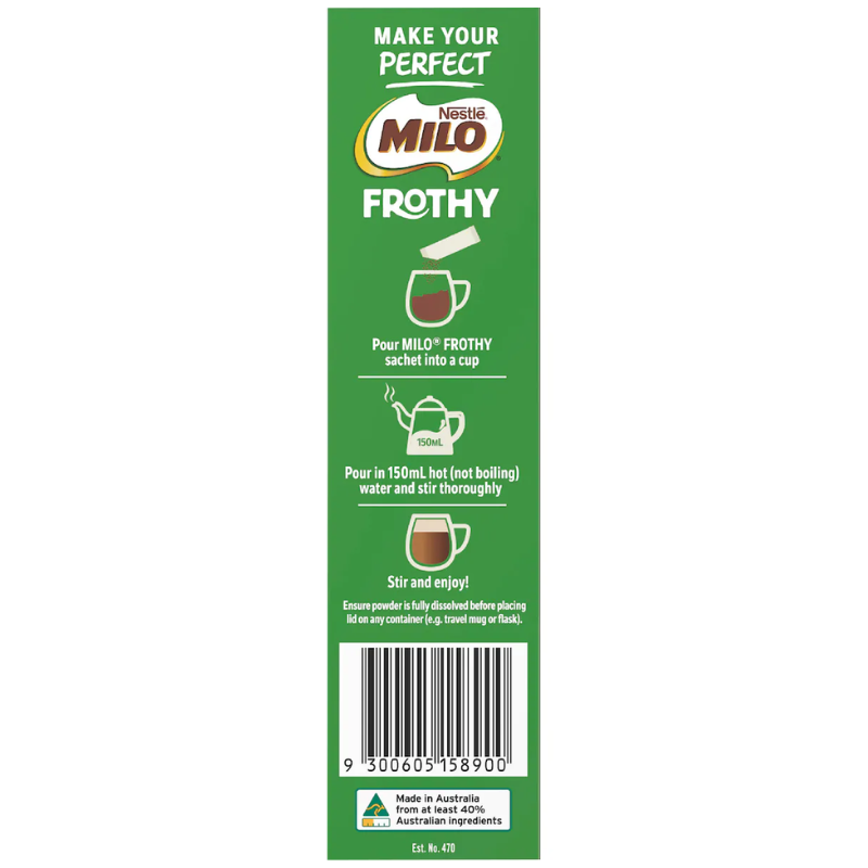 [Expiry Date: 28/02/2027] Milo Frothy Hot Choccy 8 Sachets 136g