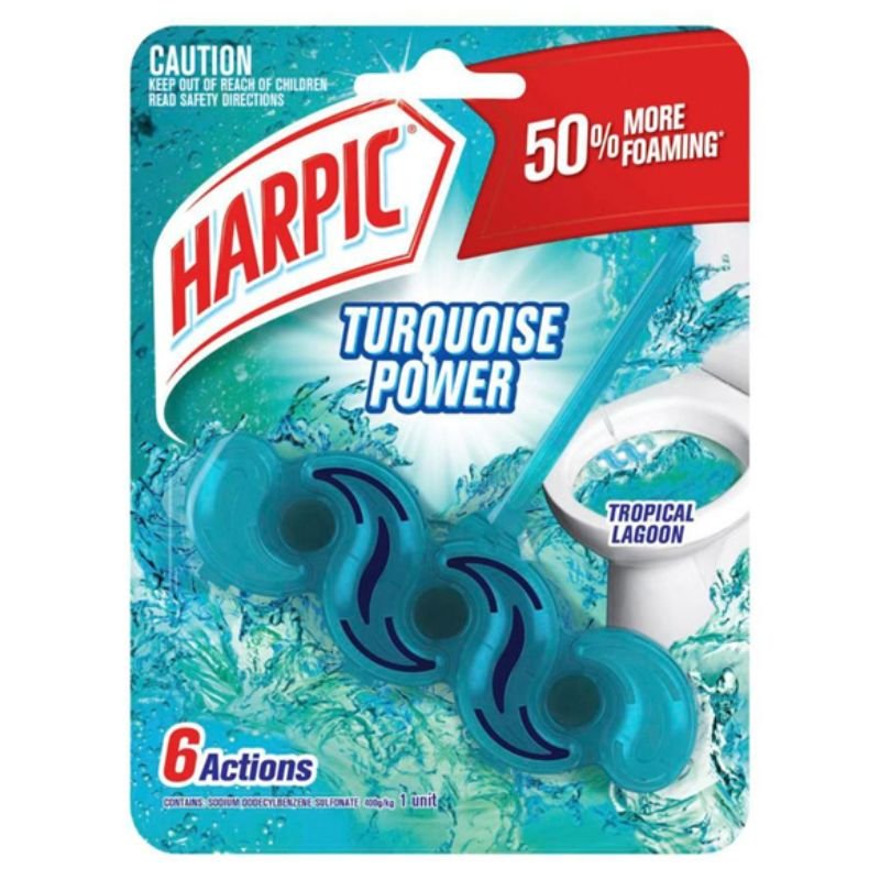 Harpic Turquoise Power Rimblock Tropical Lagoon Toilet Cleaner 39g