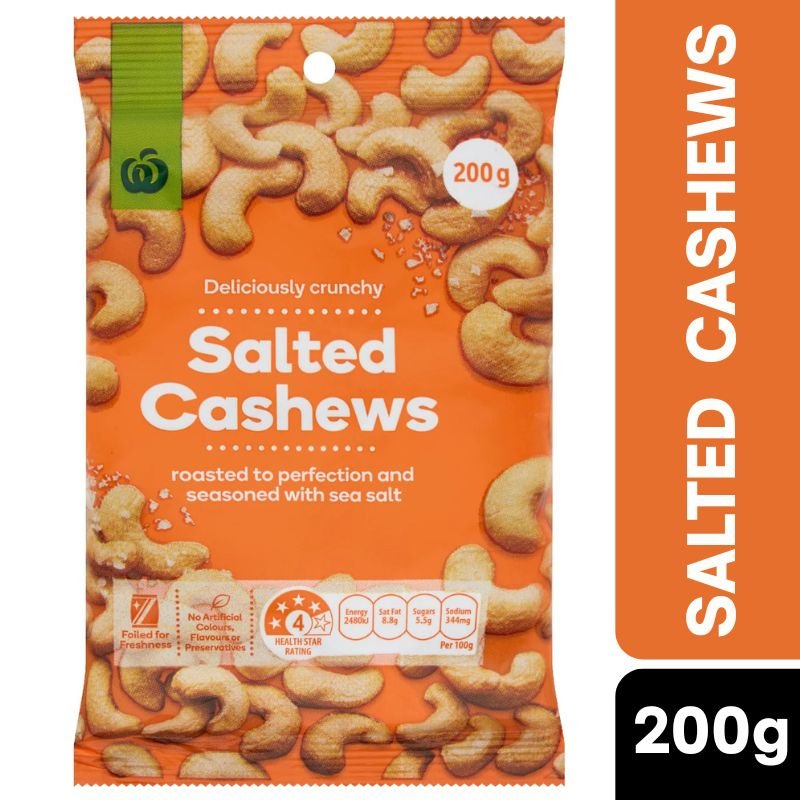 [Expiry: 29/10/2026] Woolworths Salted Cashews 200g  | Oz Mart