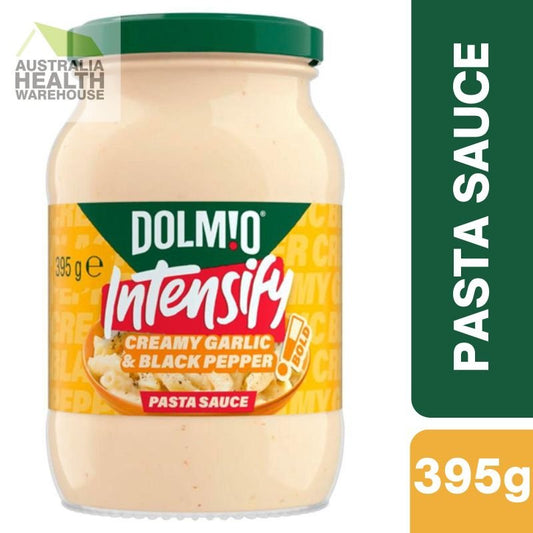 [Expiry Date: 02/08/2027] Dolmio Intensify Creamy Garlic & Black Pepper Pasta Sauce 395g