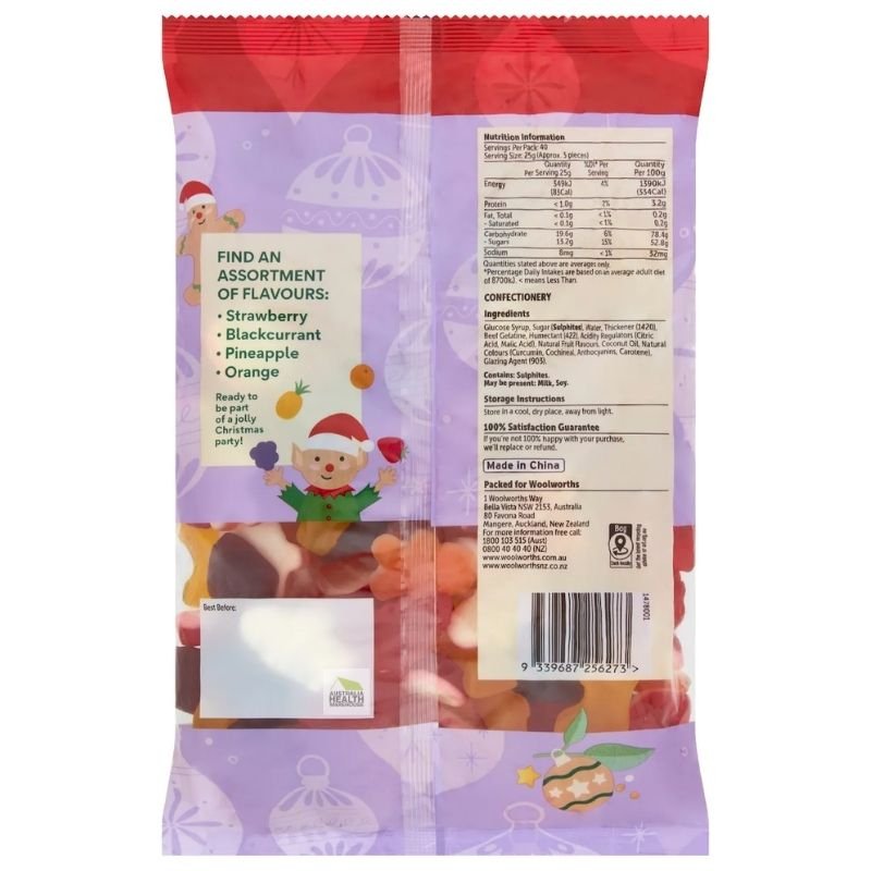 [Expiry: 04/12/2026] Woolworths Christmas Party Gummy Mix 1kg