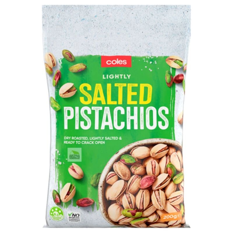 [CLEARANCE Expiry: 19/08/2026] Coles Roasted & Salted Pistachios 200g