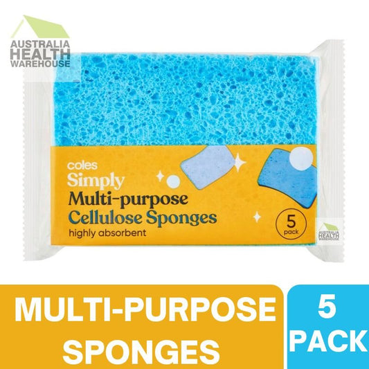 Coles Simply Multi-Purpose Cellulose Sponges 5 Pack
