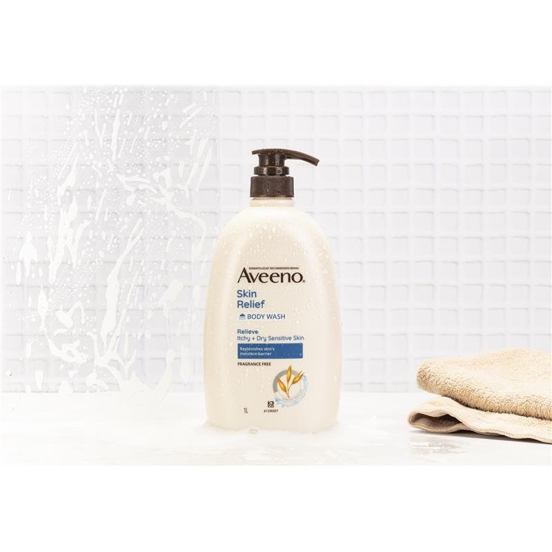 [Expiry: 02/2026] Aveeno Skin Relief Moisturising Body Wash Fragrance Free 1 Litre