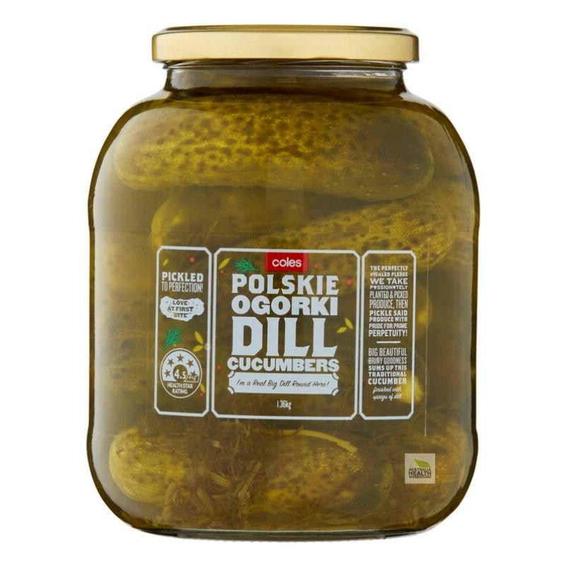 [Expiry: 01/08/2027] Coles Polski Orgorki Dill Cucumbers 1.36Kg