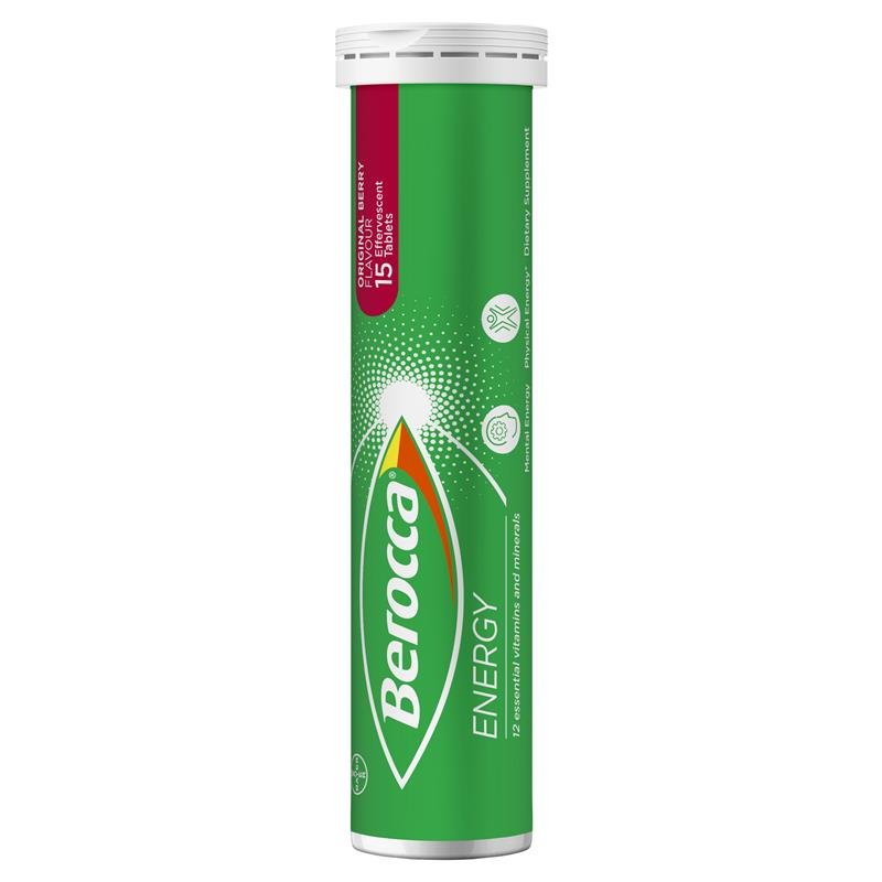 [Expiry: 17/02/2026] Berocca Energy Original Berry 15 Effervescent Tablets