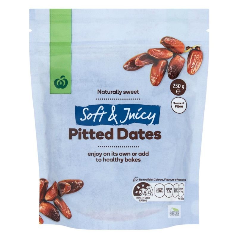 [CLEARANCE Expiry: 03/06/2026]  Woolworths Soft & Juicy Pitted Dates 250g