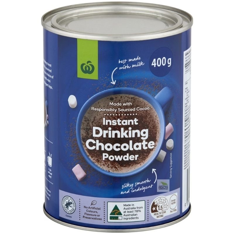 [CLEARANCE Expiry Date: 31/07/2026] Woolworths Instant Chocolate Powdered Drink 400g