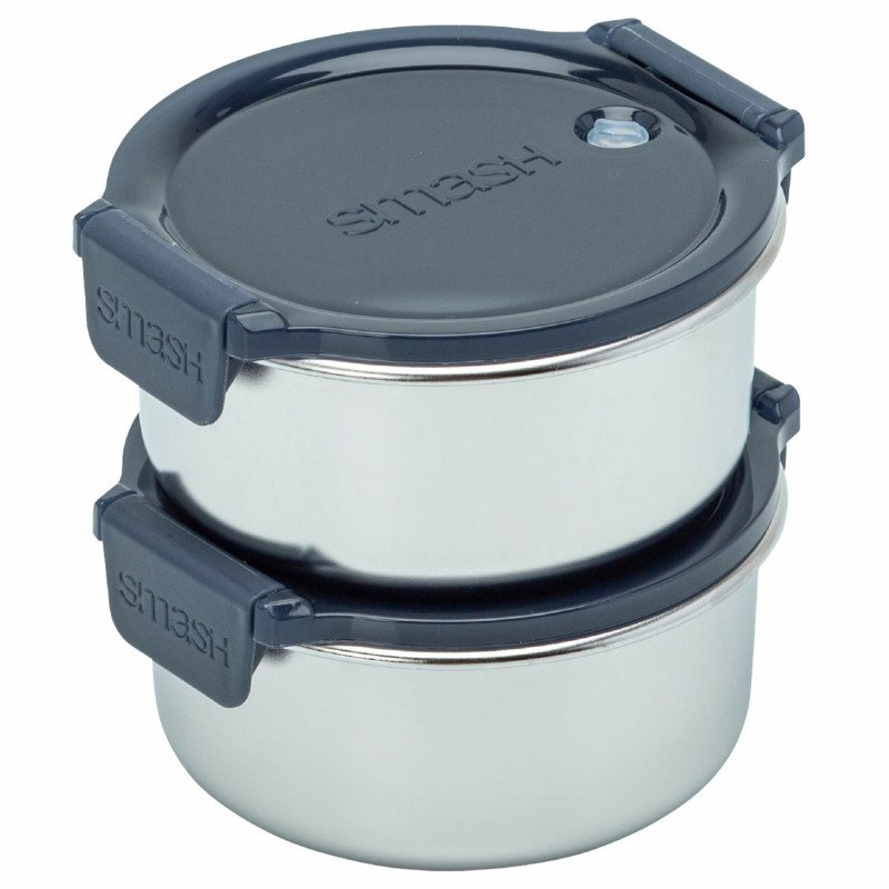 Smash Blue Stainless Steel Snack Pots 2 x 200mL (blue)