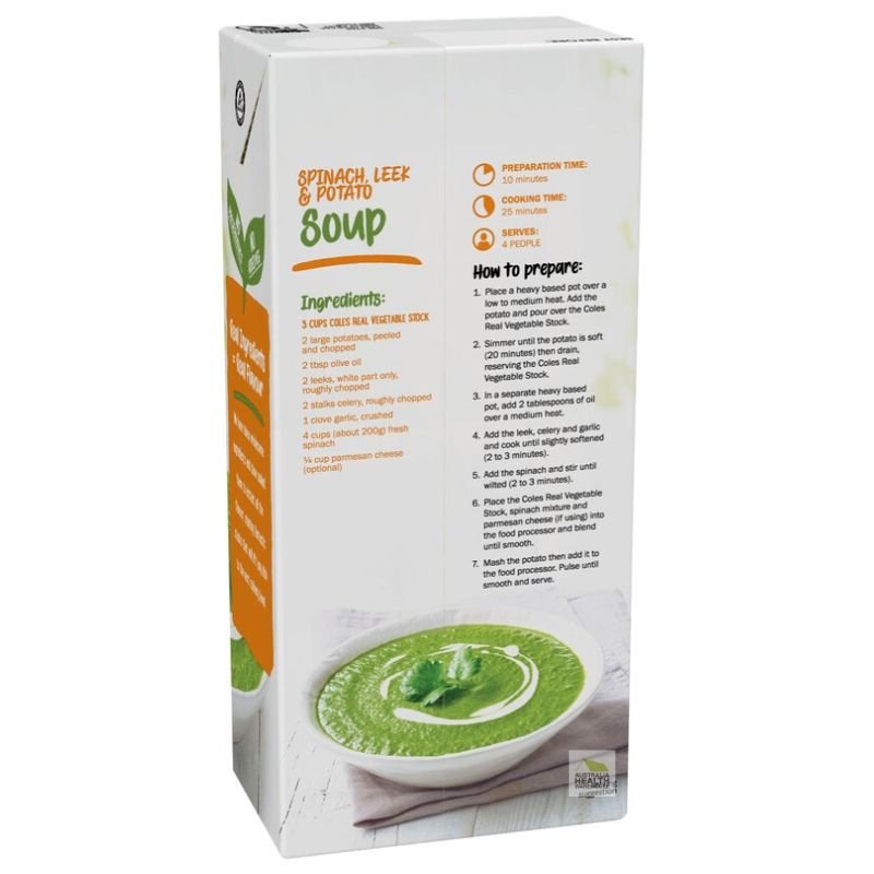 [Expiry Date: 23/09/2026] Coles Real Vegetable Stock Liquid 1 Litre