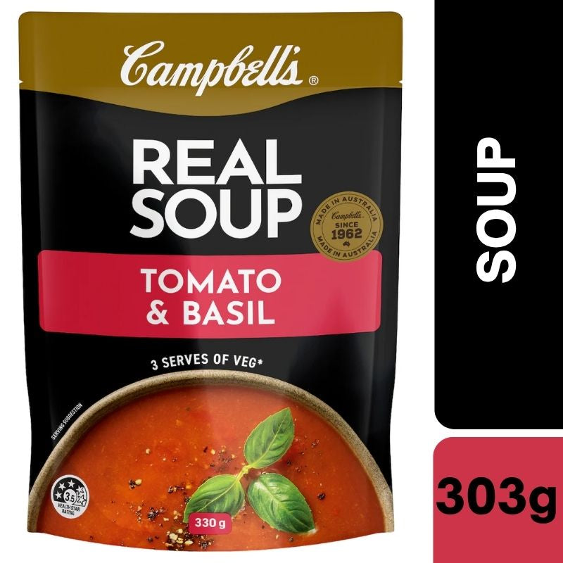 [Expiry Date: 06/02/2027] Campbell's Real Soup Pouch Tomato & Basil 330g