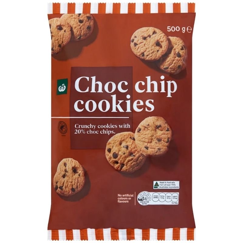 [Expiry Date: 04/10/2026] Woolworths Choc Chip Cookies 500g