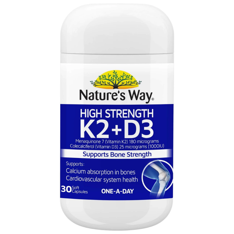 [Expiry Date: 30/11/2027] Nature's Way High Strength Vitamin K2 + D3 30 Capsules