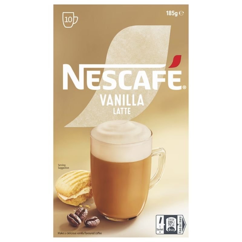 [Expiry Date: 06/2027] Nescafe Vanilla Latte Coffee Sachets 10 Pack