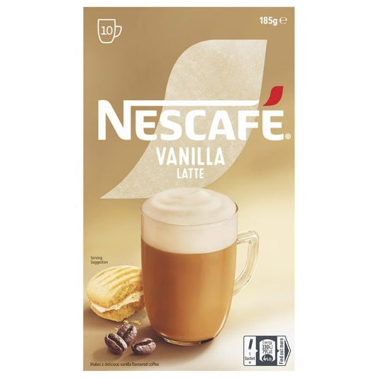 [Expiry Date: 07/2027] Nescafe Vanilla Latte Coffee Sachets 10 Pack