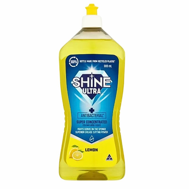 Shine Ultra Dishwashing Liquid Concentrate Antibacterial Lemon 900mL