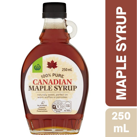 [Expiry: 20/05/2027] Woolworths 100% Pure Canadian Maple Syrup 250mL