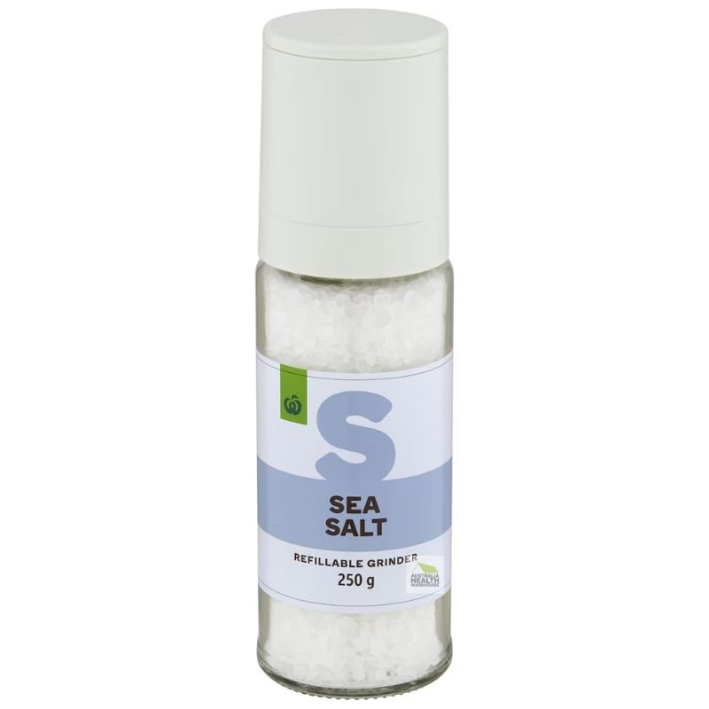 [Expiry: 07/2028]Woolworths Sea Salt Refillable Grinder 250g