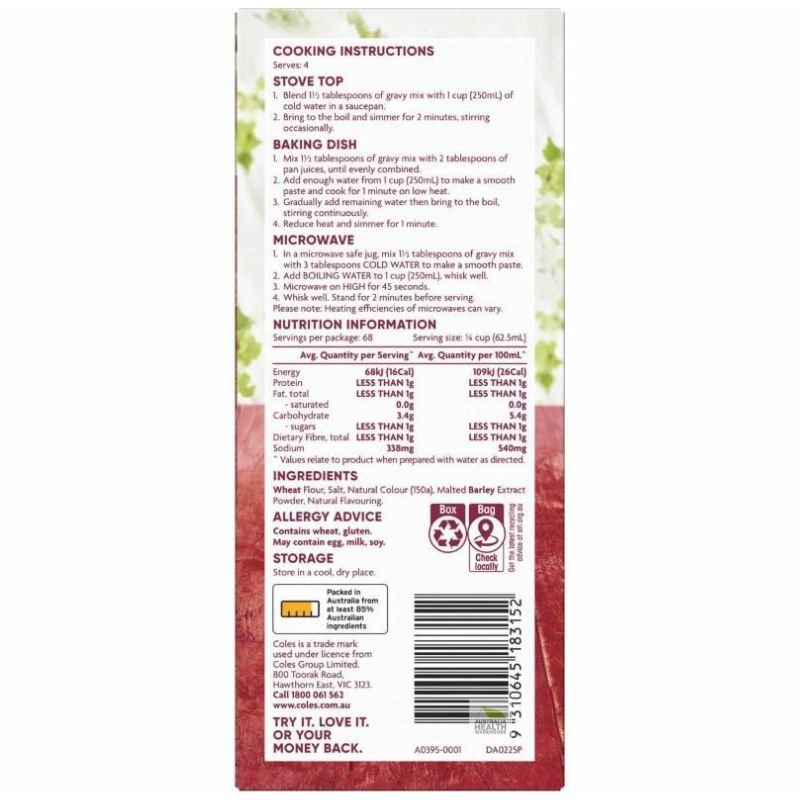 [Expiry Date: 23/10/2026] Coles Traditional Gravy 425g