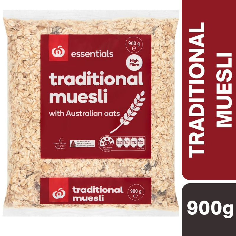 [Expiry Date: 19/09/2026] Woolworths Traditional Muesli 900g