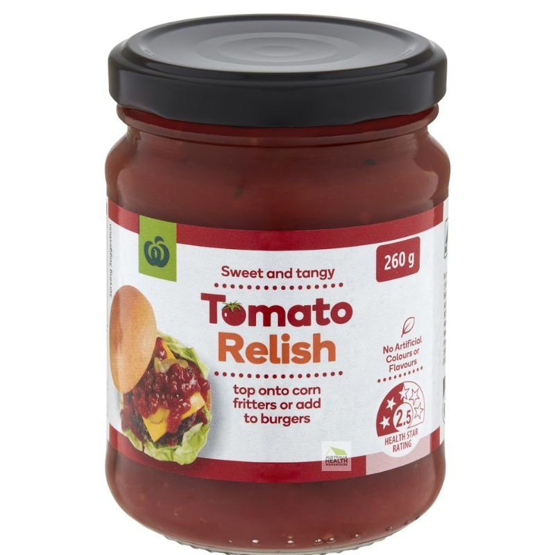 [Expiry Date: 10/08/2027] Woolworths Tomato Relish 260g