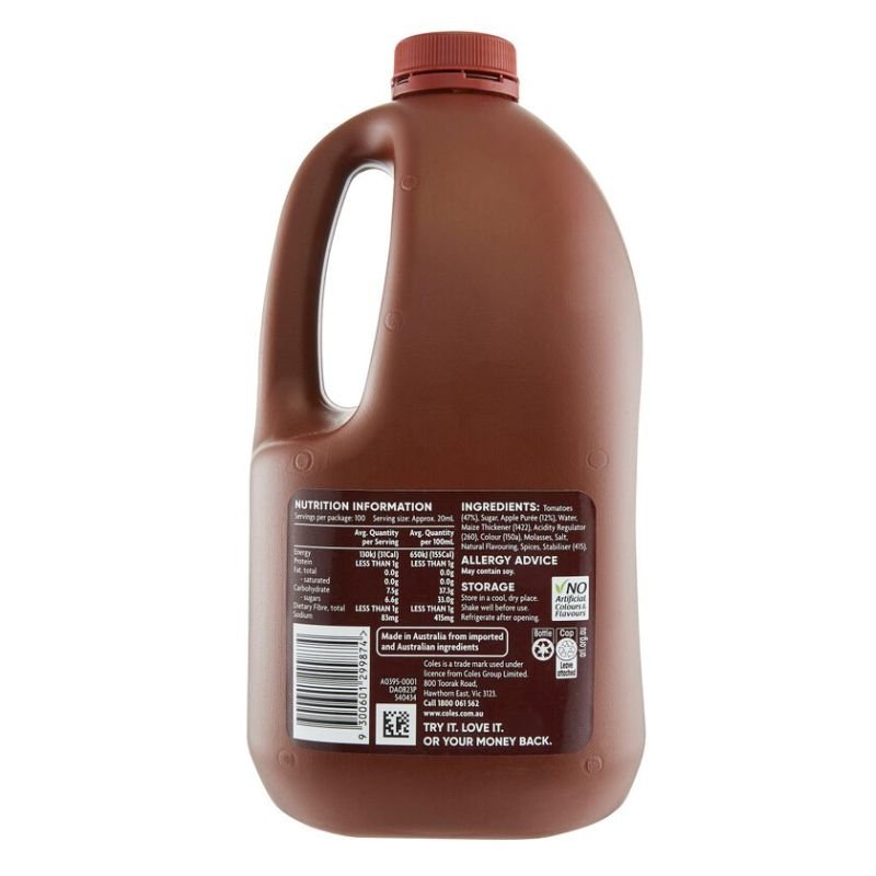 [CLEARANCE Expiry: 01/09/2024] Coles BBQ Sauce 2 Litre