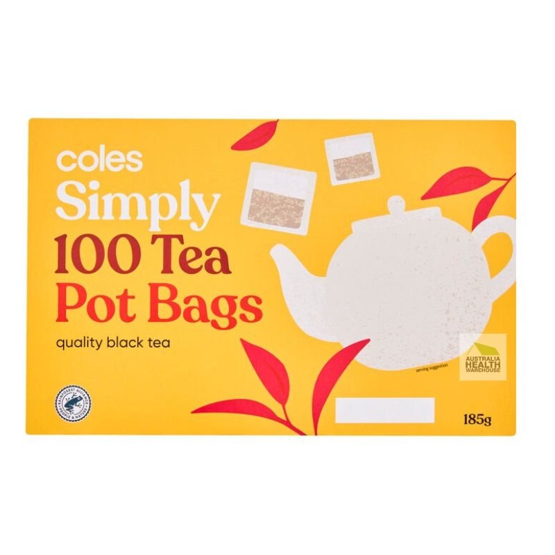 [Expiry: 27/11/2027] Coles Simply 100 Tea Pot Bags 185g