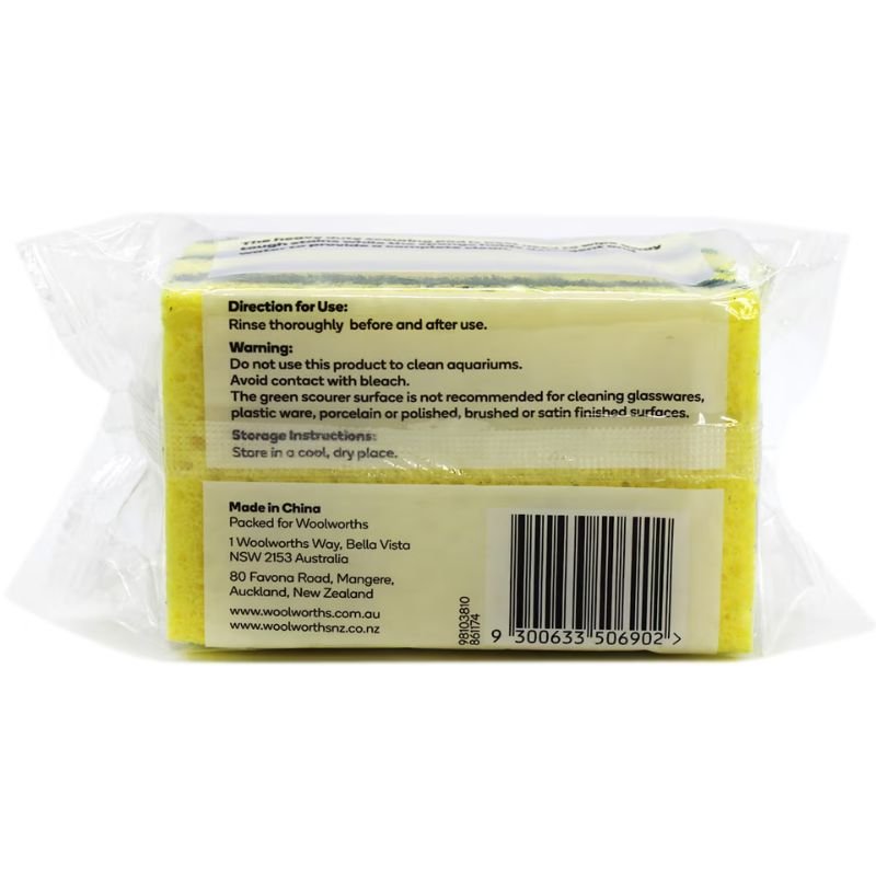 Woolworths Essentials Heavy Duty Sponge Scourers 3 Pack