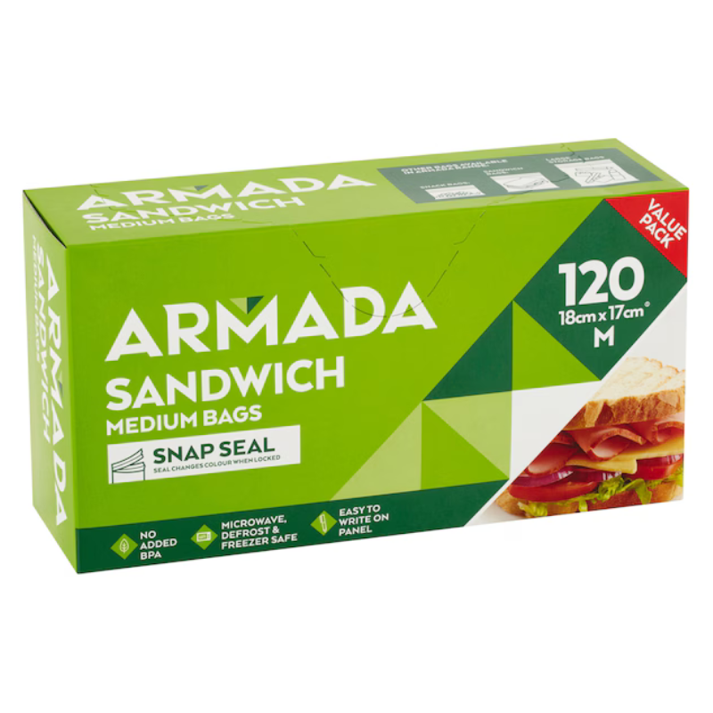 Armada Resealable Medium Sandwich Bags 120 Pack
